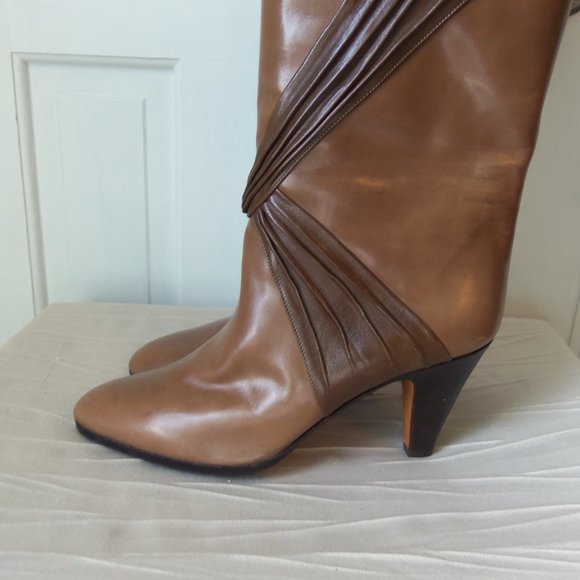 New Bally Pull On Boots Tan Leather Made in Italy sz 7.5 - Picture 10 of 16